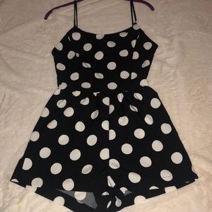 Black and White Polka Dot Romper